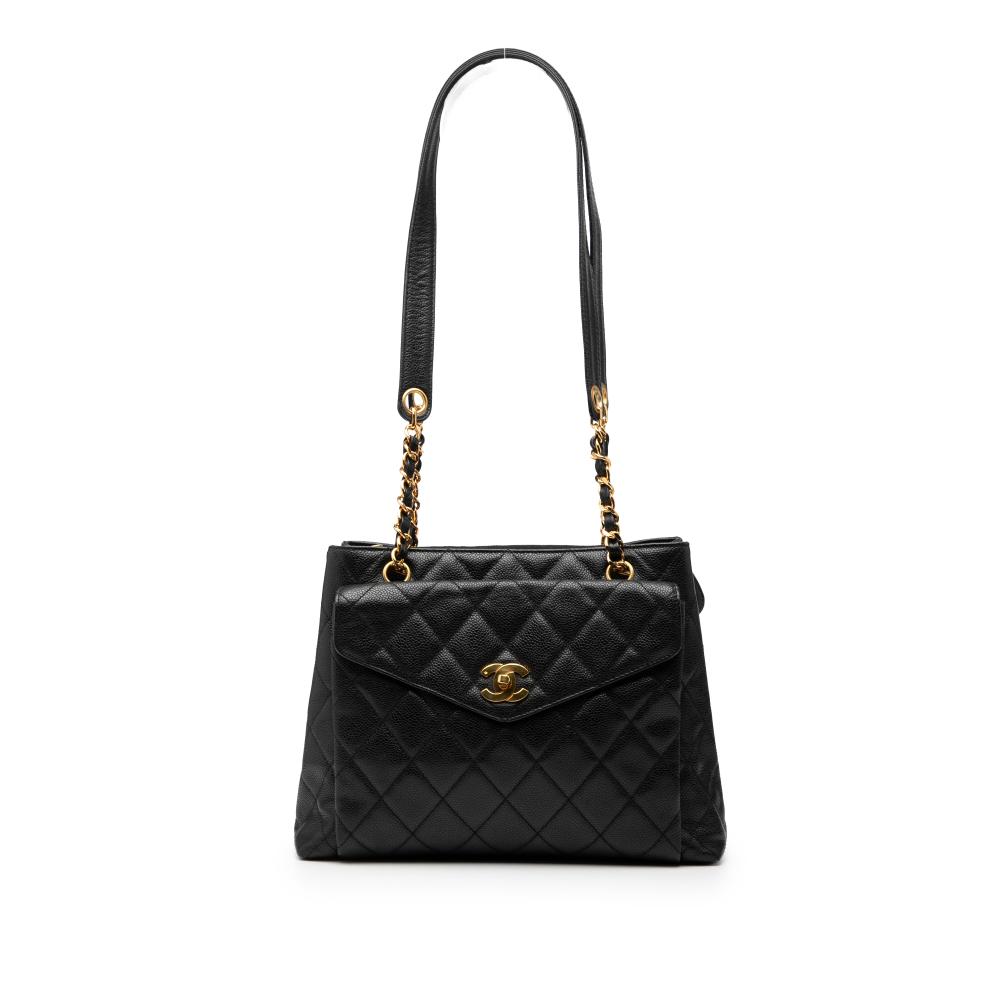 Chanel B Chanel Black Caviar Leather Leather CC Caviar Front Pocket Shoulder Bag Italy