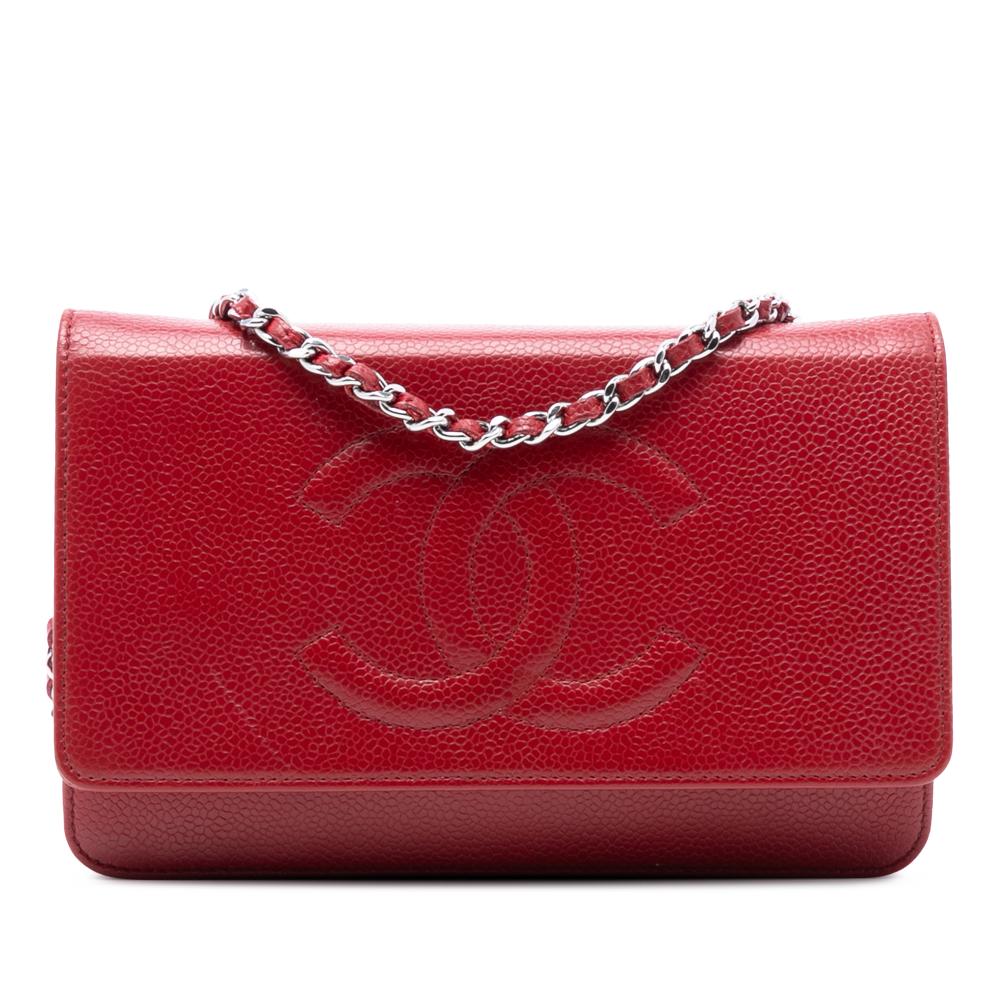 Chanel B Chanel Red Caviar Leather Leather CC Caviar Wallet On Chain Spain
