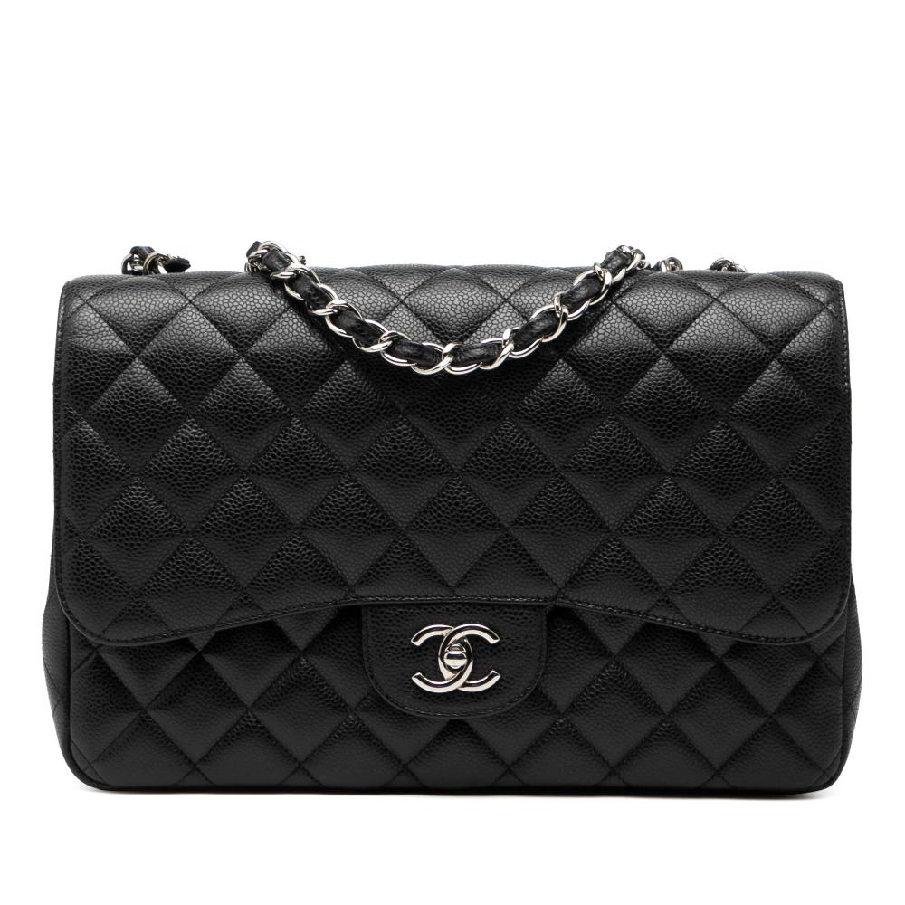 Chanel AB Chanel Black Caviar Leather Leather Jumbo Classic Caviar Double Flap Italy