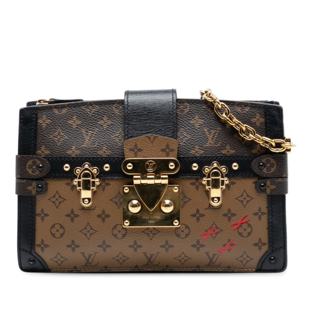 Louis Vuitton B Louis Vuitton Brown Monogram Canvas Fabric Monogram Reverse Trunk Clutch France