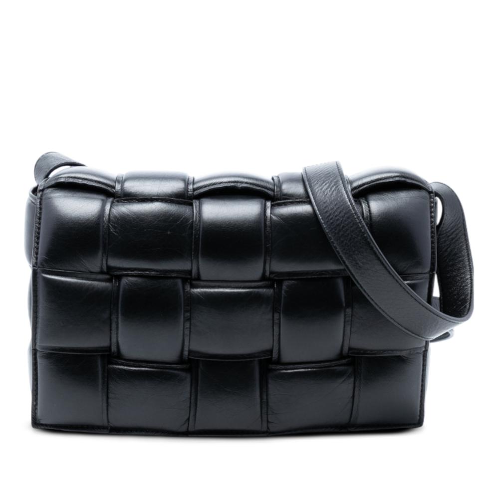 Bottega Veneta B Bottega Veneta Black Nappa Leather Leather Nappa Intrecciato Padded Cassette Crossbody Italy