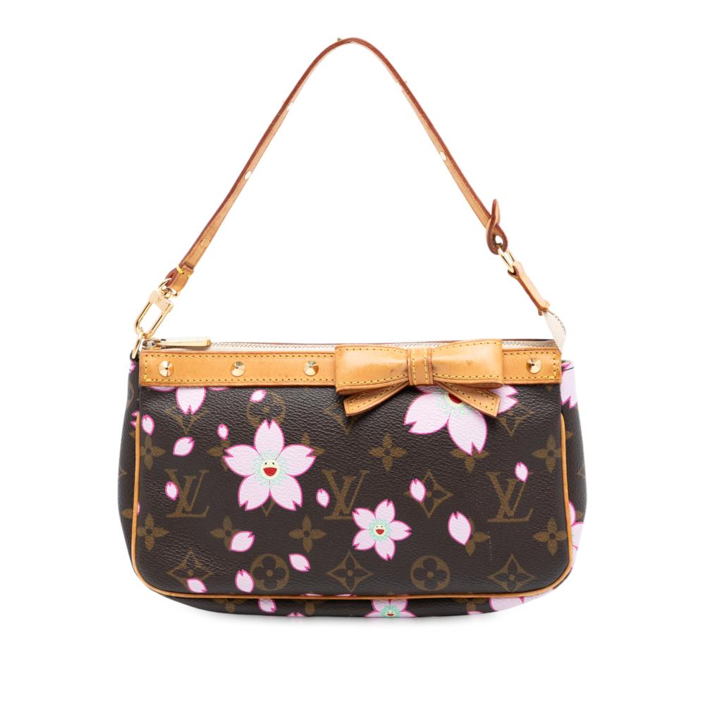 Louis Vuitton Brown Takashi Murakami Monogram Cherry Blossom Pochette Accessoires France