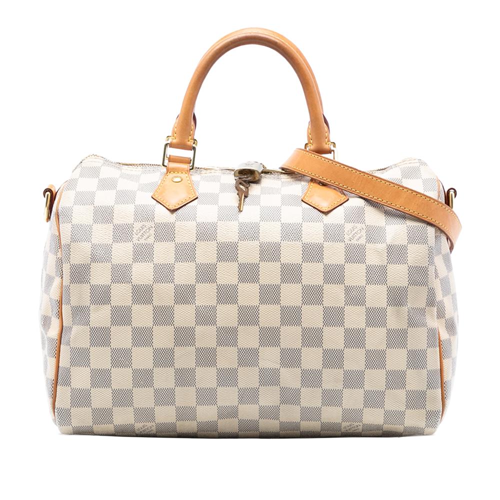 Louis Vuitton B Louis Vuitton White Damier Canvas Fabric Damier Azur Speedy Bandouliere 30 France