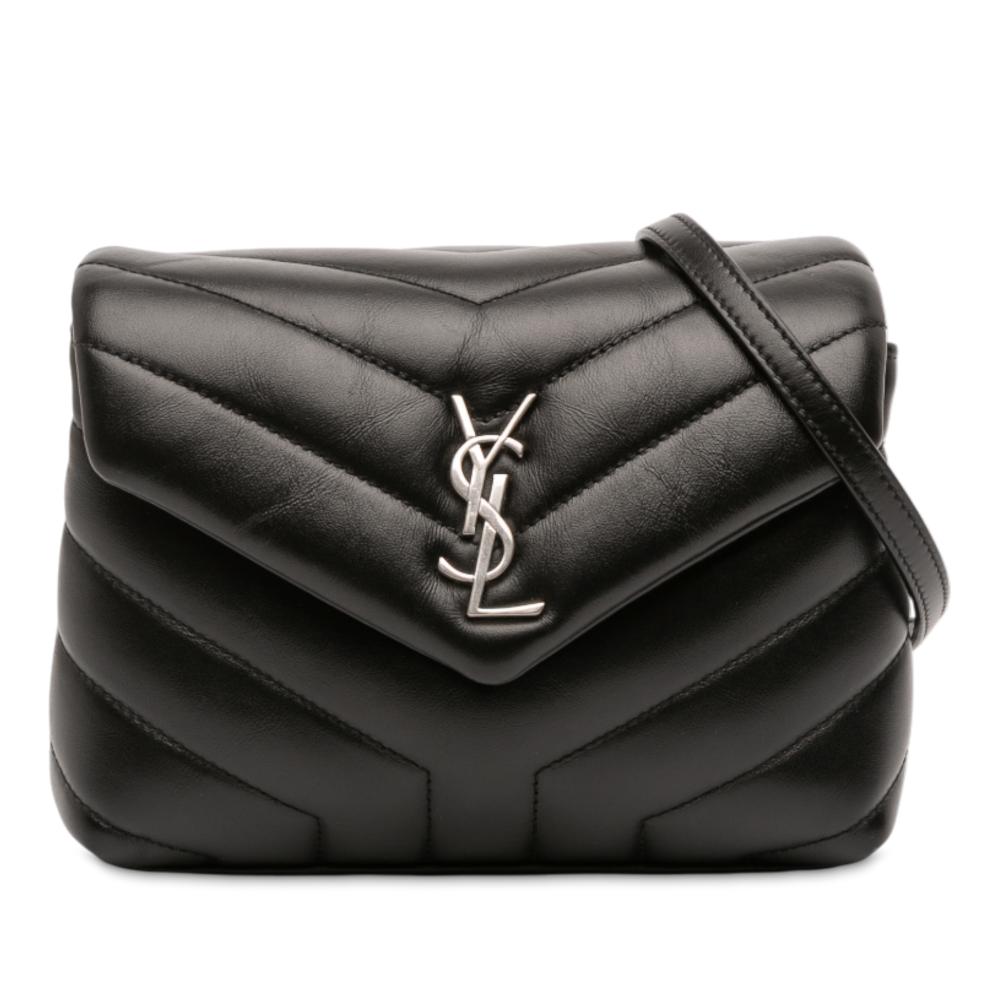 Saint Laurent B Saint Laurent Black Calf Leather Toy Monogram LouLou Crossbody Italy