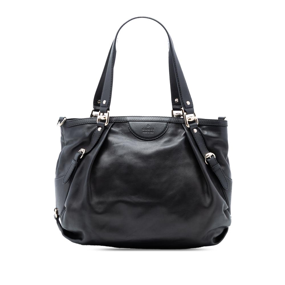 Gucci B Gucci Black Calf Leather Bridle Satchel Italy