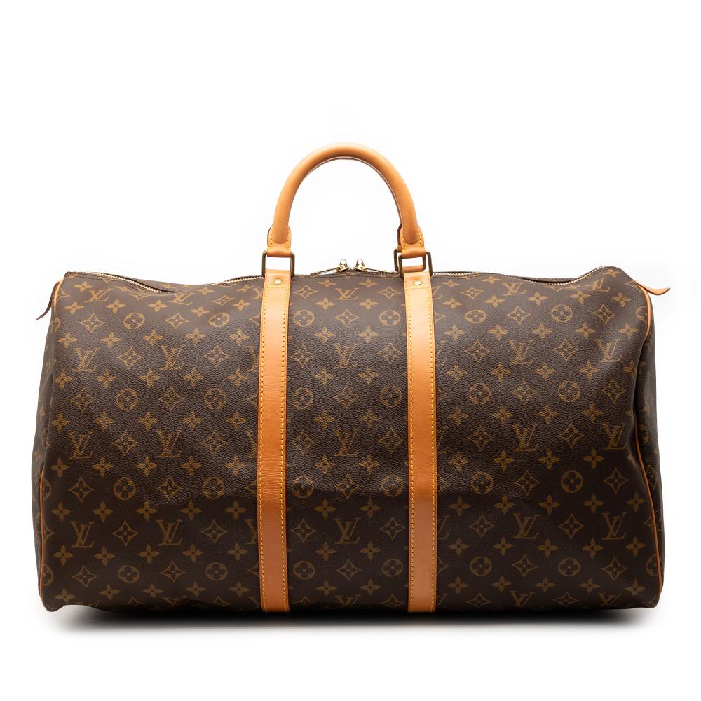 Louis Vuitton B Louis Vuitton Brown Monogram Canvas Fabric Monogram Keepall 55 France