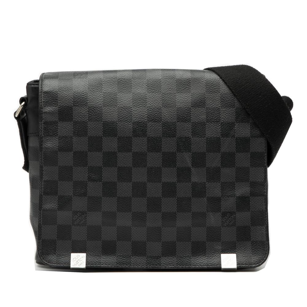 Louis Vuitton B Louis Vuitton Black Damier Canvas Fabric Damier Graphite District PM Spain