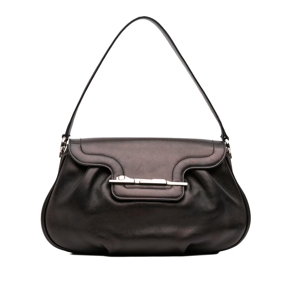 Cartier B Cartier Brown Dark Brown Calf Leather Panthere Shoulder Bag Italy