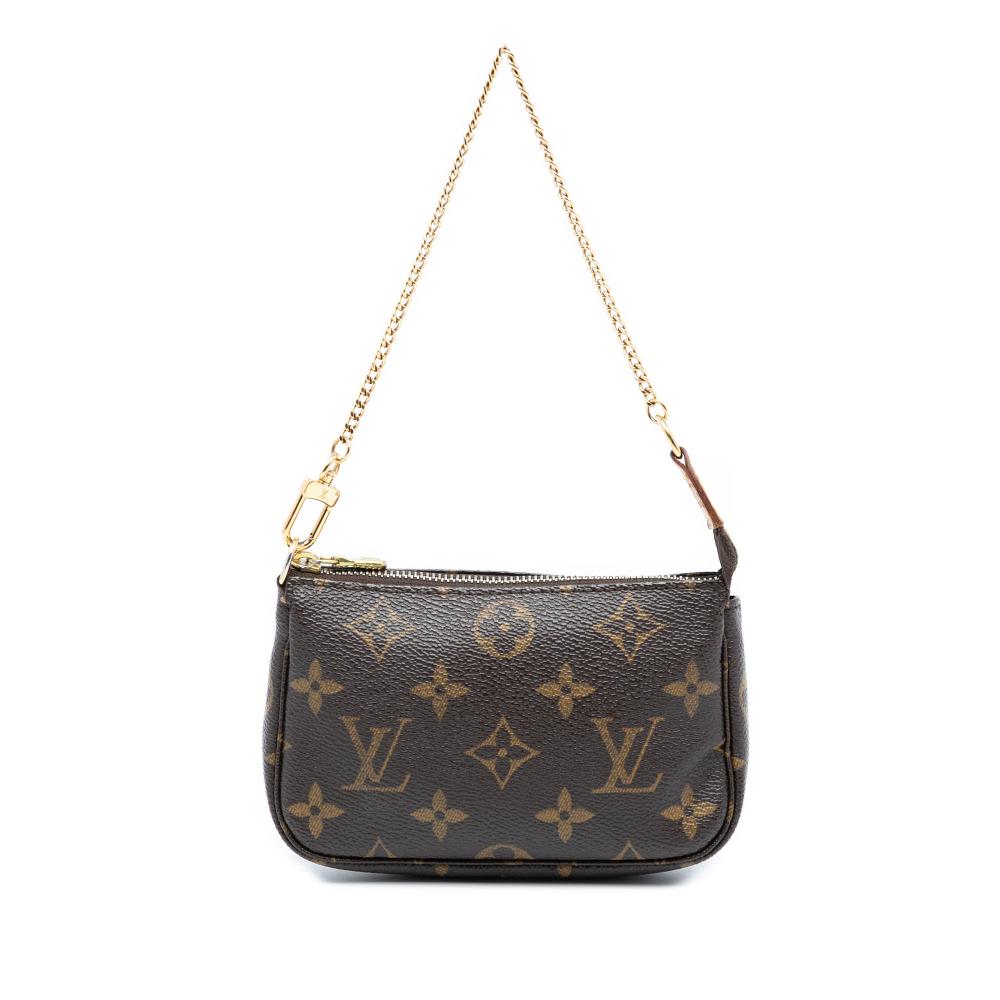 Louis Vuitton B Louis Vuitton Brown Monogram Canvas Fabric Monogram Mini Pochette Accessoires France