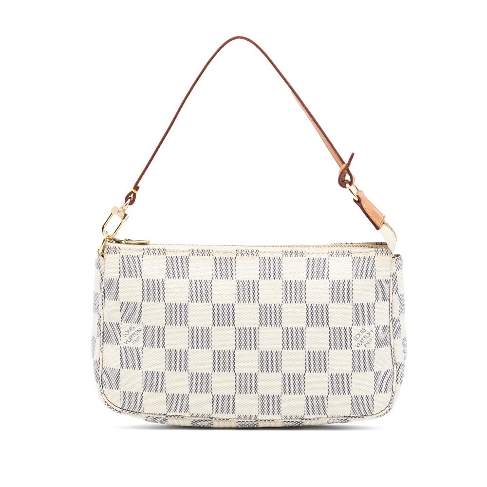 Louis Vuitton B Louis Vuitton White Damier Canvas Fabric Damier Azur Pochette Accessoires Spain