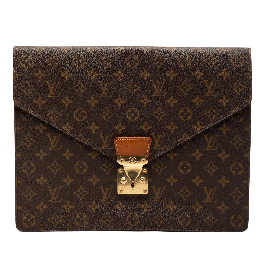 Louis Vuitton B Louis Vuitton Brown Monogram Canvas Fabric Monogram Porte Documents Senateur France