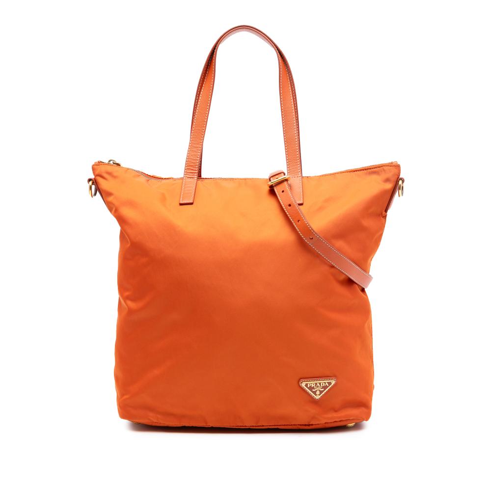 Prada AB Prada Orange Nylon Fabric Tessuto Satchel Italy
