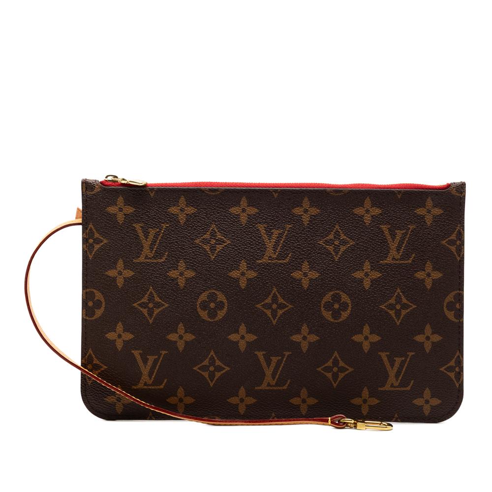 Louis Vuitton AB Louis Vuitton Brown Monogram Canvas Fabric Monogram Neverfull Pouch MM Spain