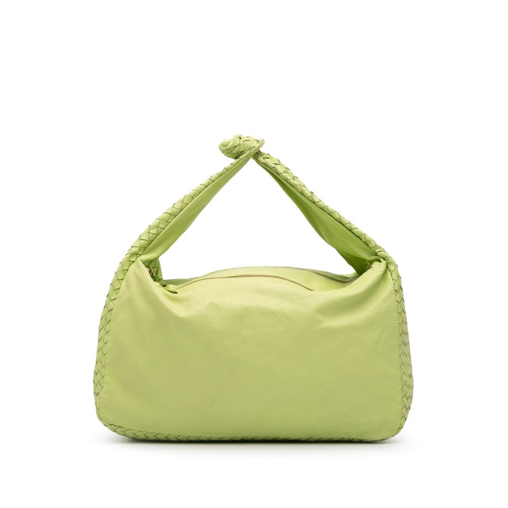 Bottega Veneta AB Bottega Veneta Green Nappa Leather Leather Nappa Intrecciato Knot Hobo Italy