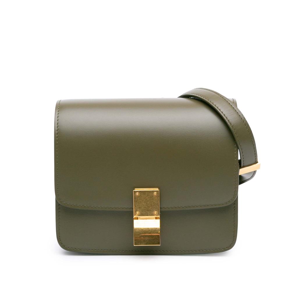 Celine AB Celine Green Olive Green Calf Leather Small skin Classic Box Italy