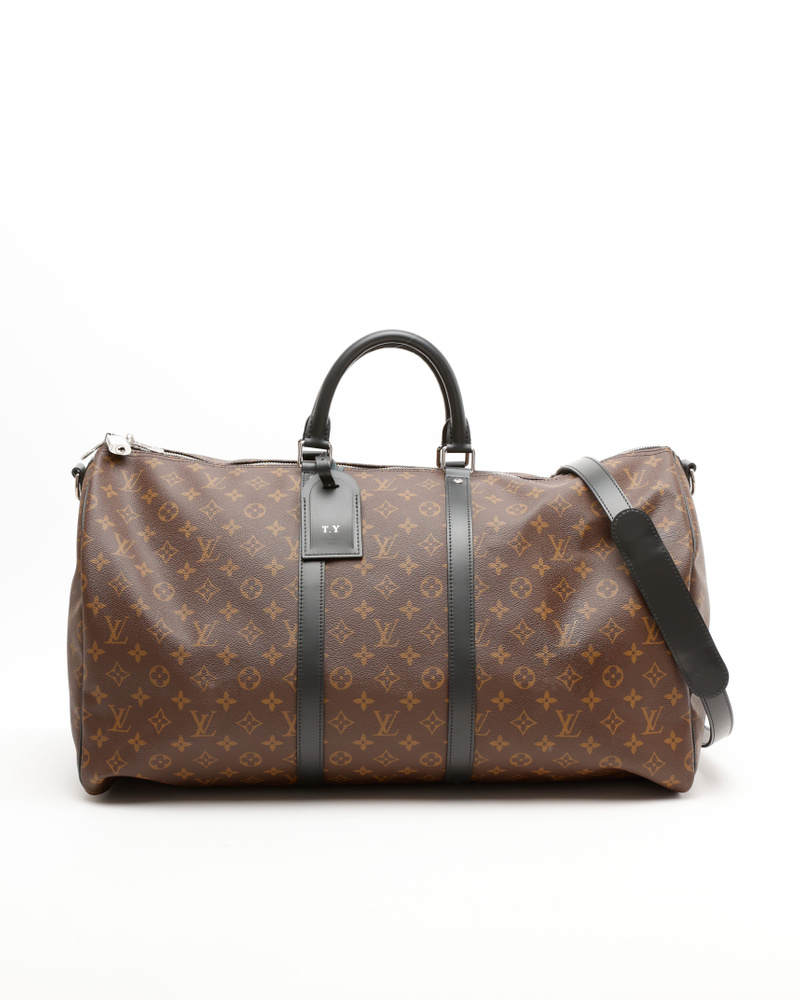 Louis Vuitton Monogram Macassar Keepall Bandoulière 55 Weekend Bag