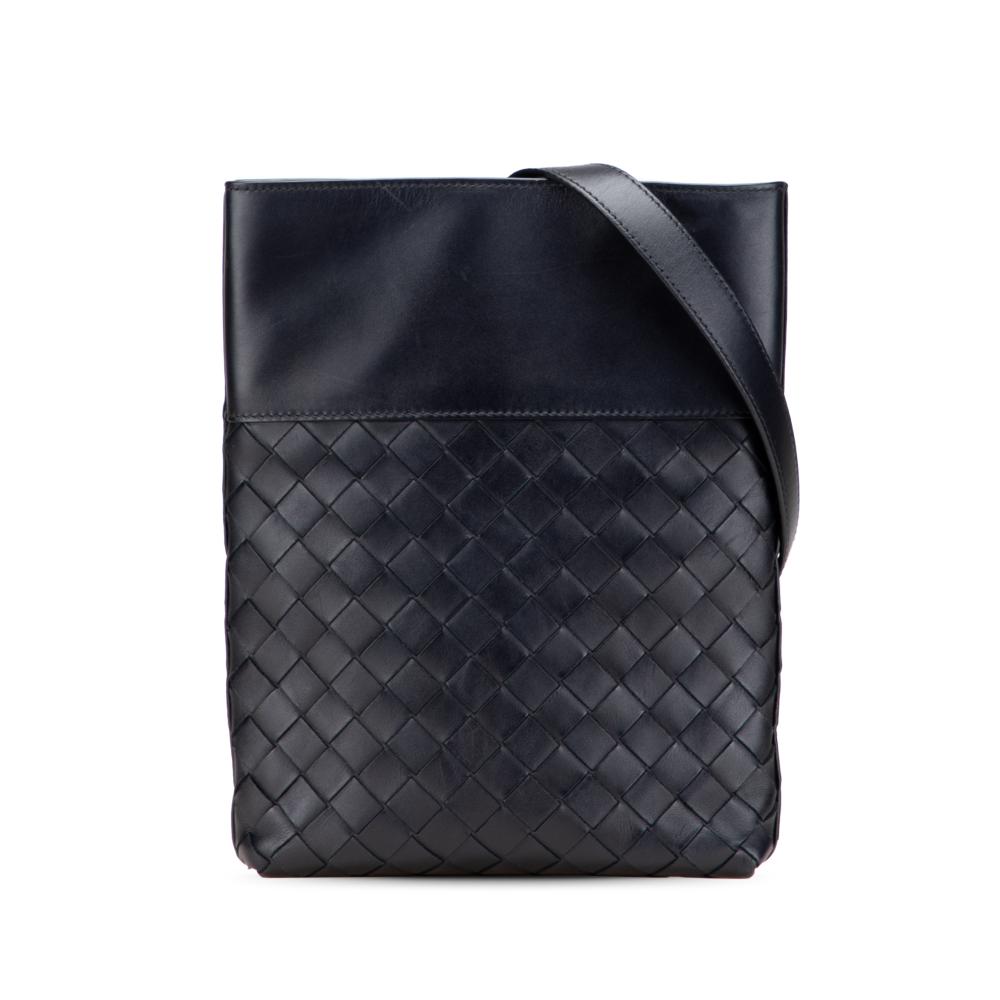 Bottega Veneta B Bottega Veneta Black Nappa Leather Leather Nappa Intrecciato Messenger Bag Italy