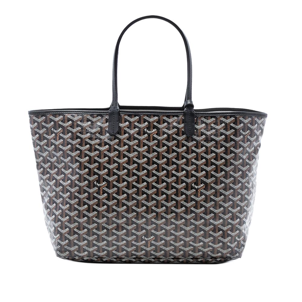 Goyard AB Goyard Black Coated Canvas Fabric Goyardine Saint Louis PM France