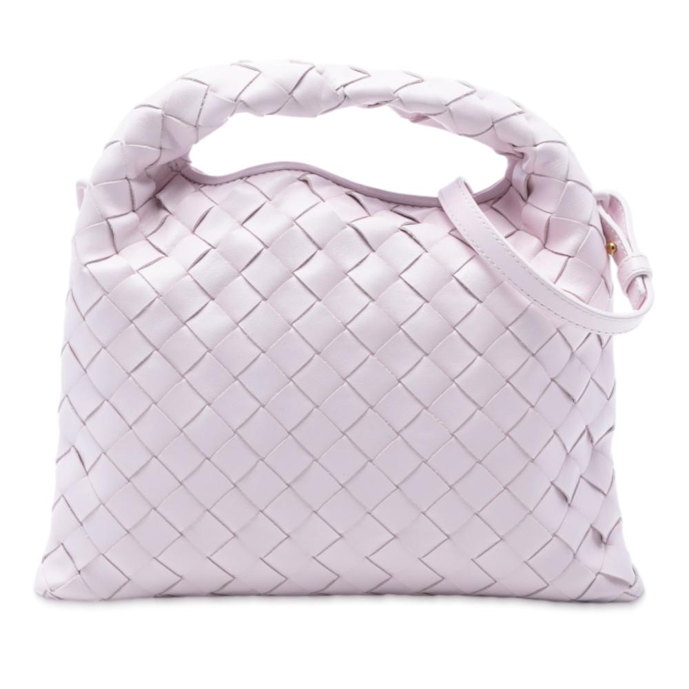Bottega Veneta AB Bottega Veneta Pink Light Pink Calf Leather Mini skin Intrecciato Hop Satchel Italy