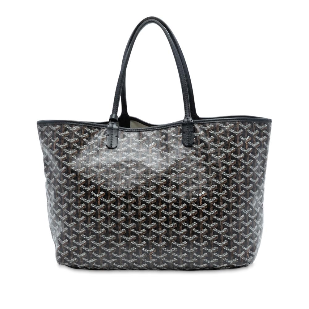 Goyard B Goyard Black Coated Canvas Fabric Goyardine Saint Louis PM France