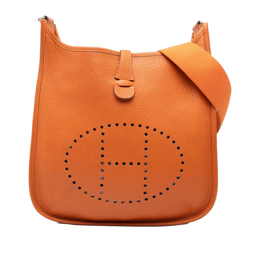 Hermès B Hermès Orange Calf Leather Clemence Evelyne III PM France
