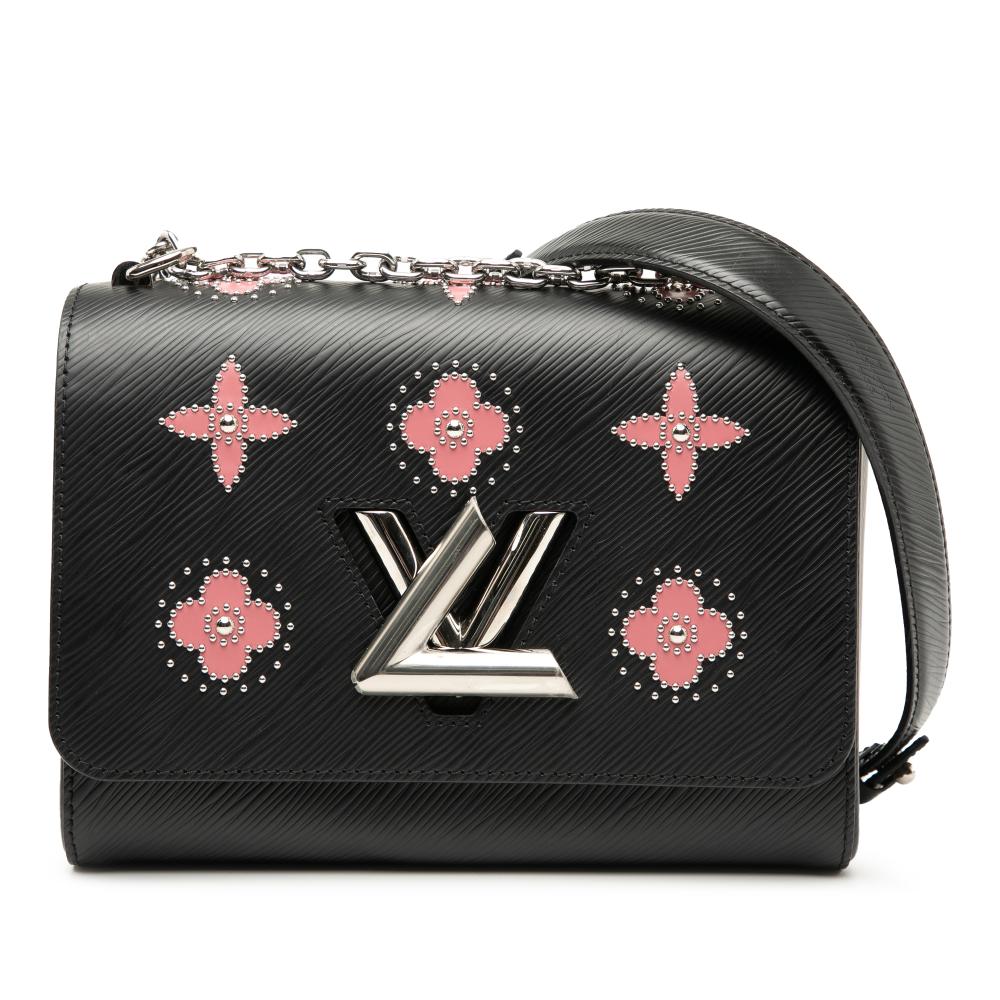 Louis Vuitton AB Louis Vuitton Black Epi Leather Leather Epi Flower Embellished Twist MM France