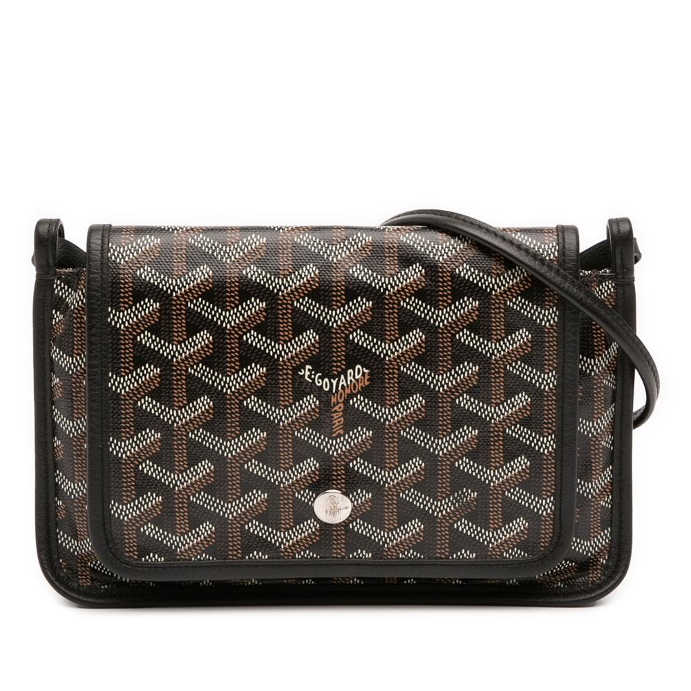Goyard AB Goyard Black Coated Canvas Fabric Goyardine Plumet Pocket Wallet France