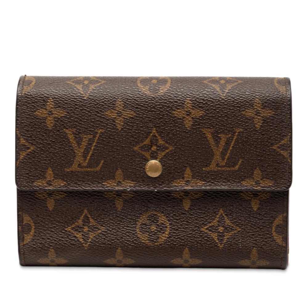 Louis Vuitton B Louis Vuitton Brown Monogram Canvas Fabric Monogram Trifold Wallet France