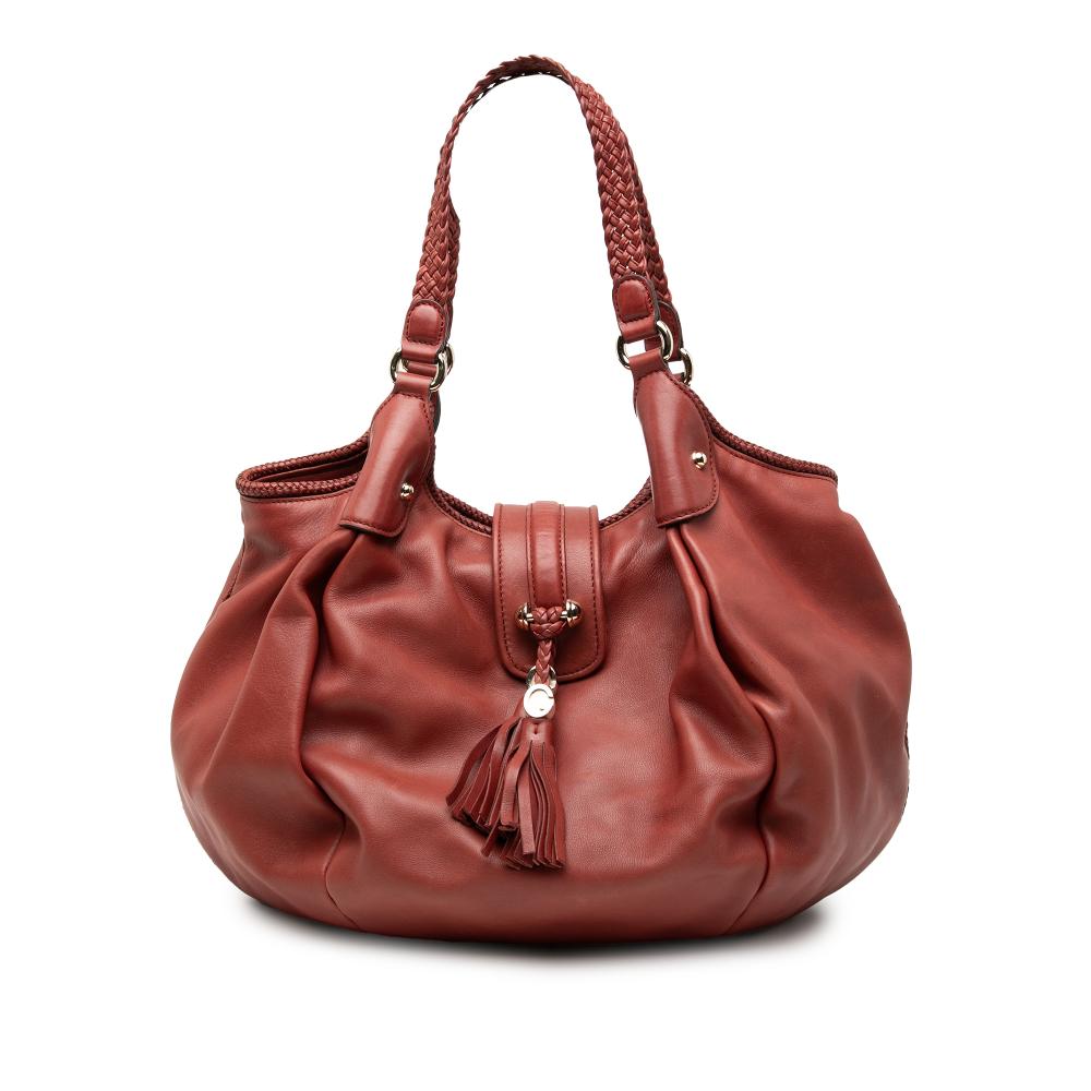 Gucci B Gucci Red Calf Leather Marrakech Hobo Bag Italy