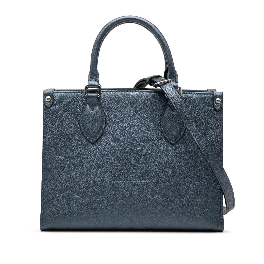 Louis Vuitton AB Louis Vuitton Blue Monogram Empreinte Leather Metallic Monogram Giant Empreinte Onthego PM France