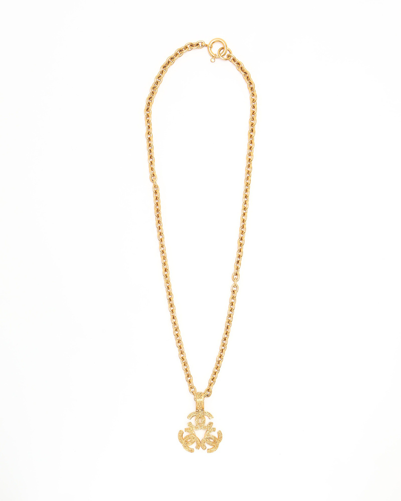 Chanel Vintage Triple Coco Mark Necklace
