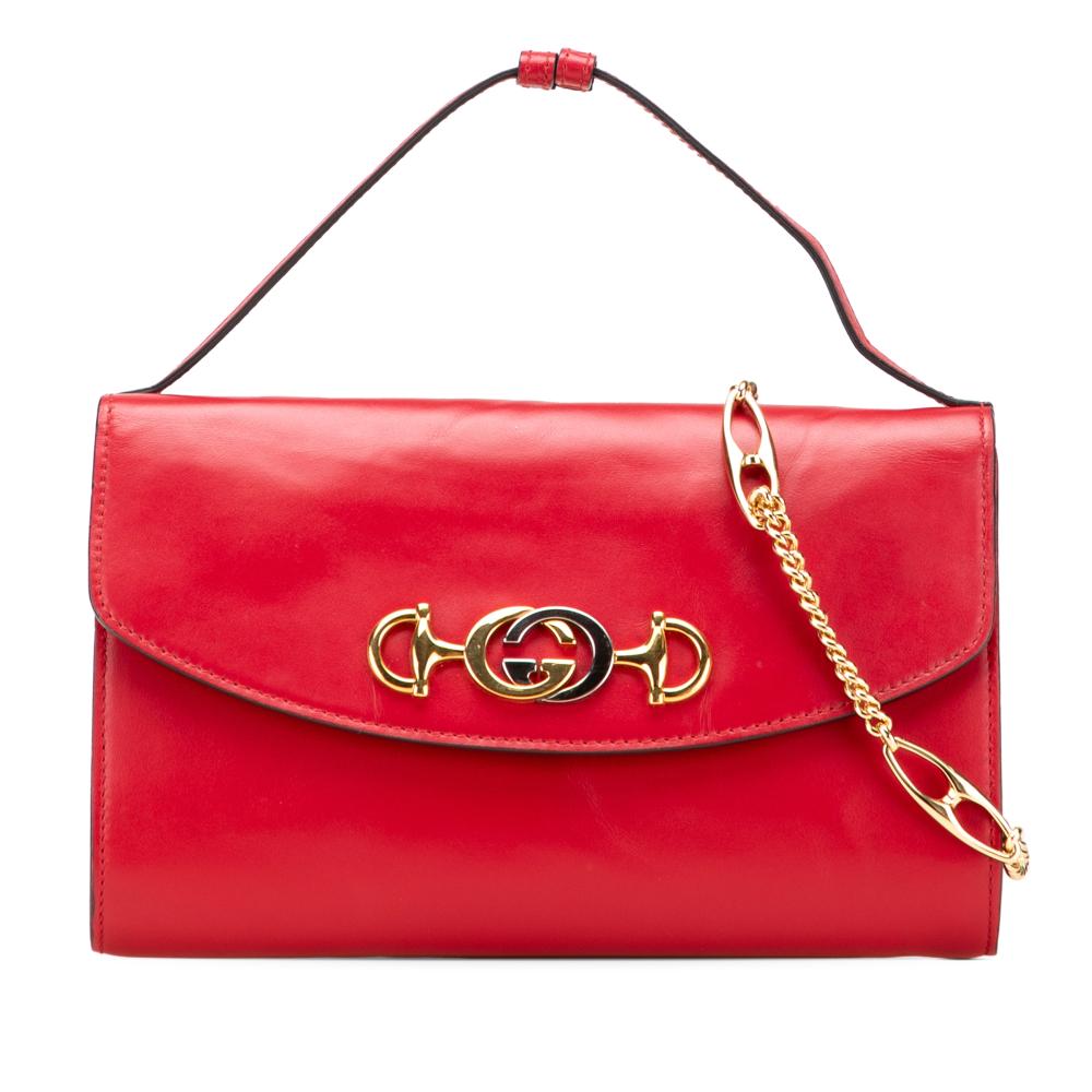 Gucci B Gucci Red Calf Leather Small Zumi Satchel Italy