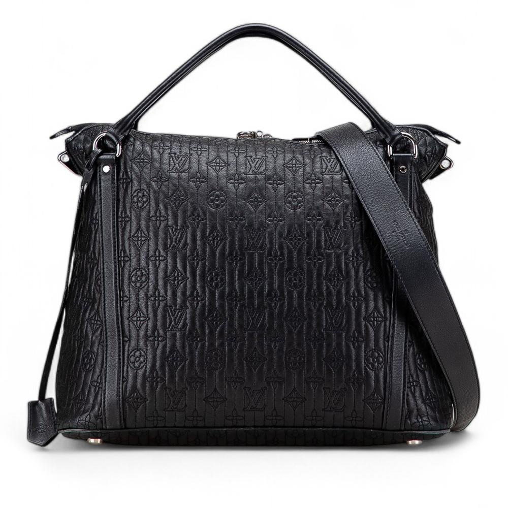 Louis Vuitton B Louis Vuitton Black Lambskin Leather Leather Monogram Antheia Ixia MM Italy
