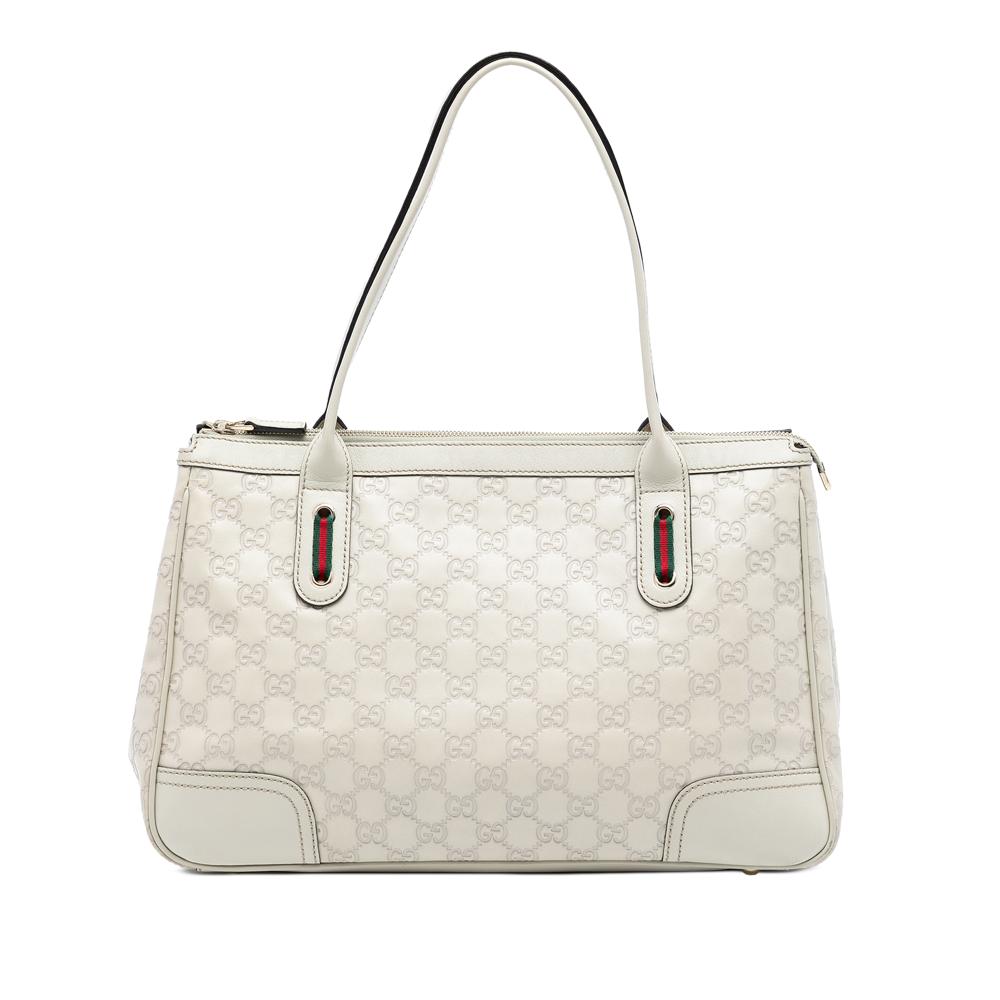 Gucci AB Gucci White Calf Leather Guccissima Princy Tote Italy