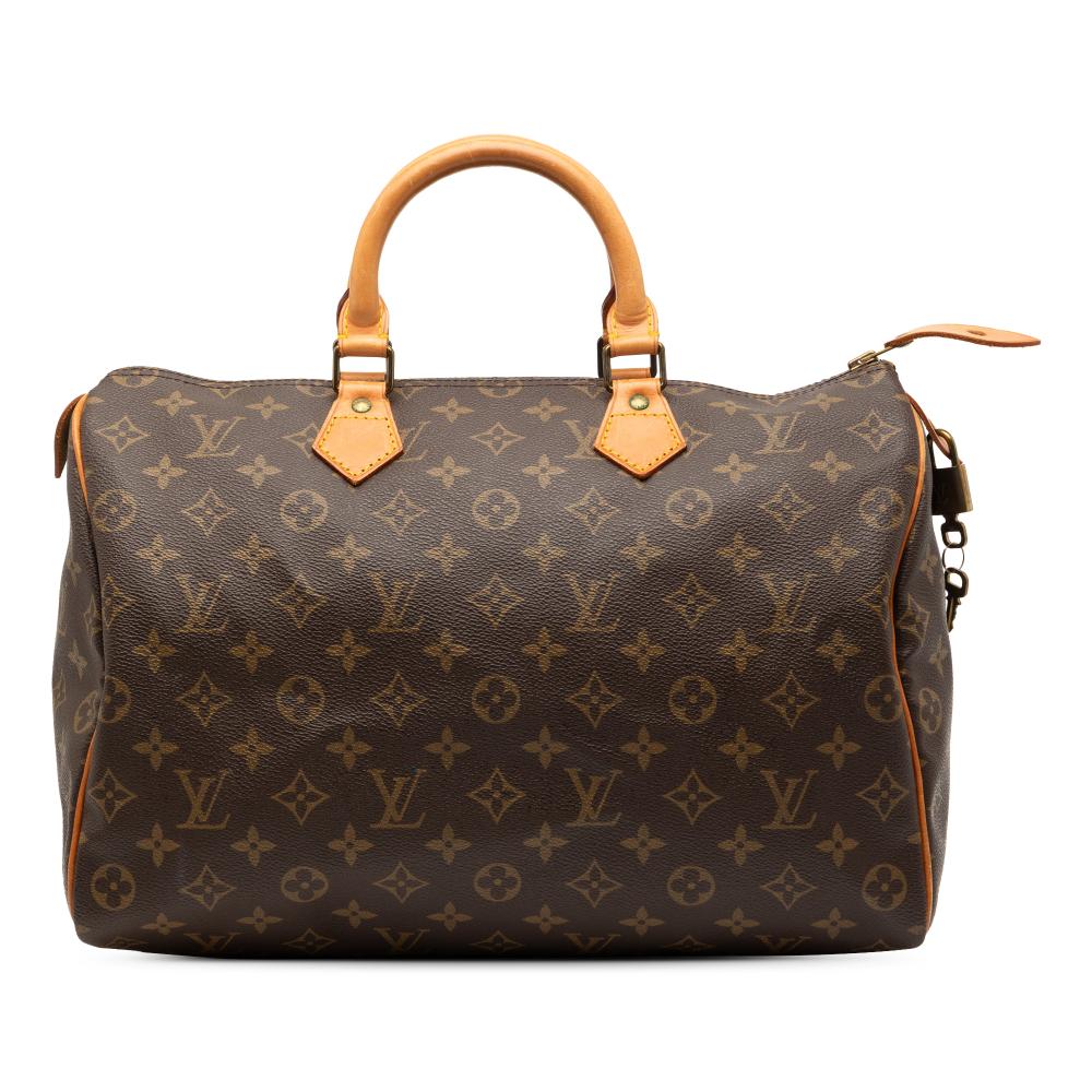 Louis Vuitton B Louis Vuitton Brown Monogram Canvas Fabric Monogram Speedy 35 France