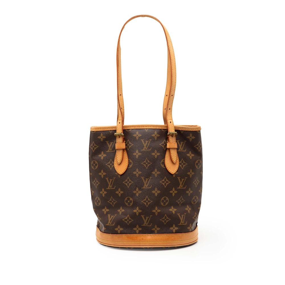 Louis Vuitton B Louis Vuitton Brown Monogram Canvas Fabric Monogram Petit Bucket France