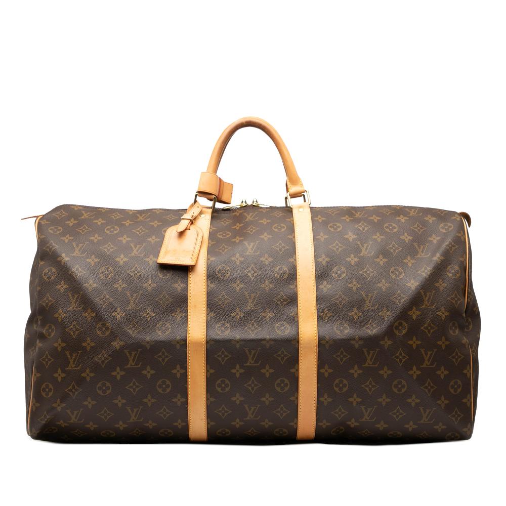 Louis Vuitton B Louis Vuitton Brown Monogram Canvas Fabric Monogram Keepall 60 France