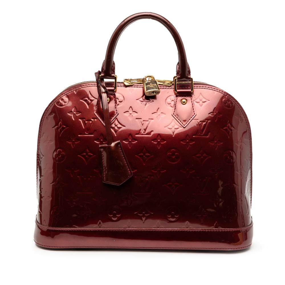 Louis Vuitton B Louis Vuitton Red Burgundy Vernis Leather Leather Monogram Vernis Alma PM France