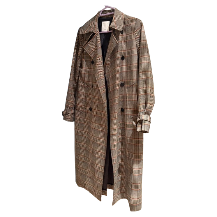 Sandro Checked trench coat