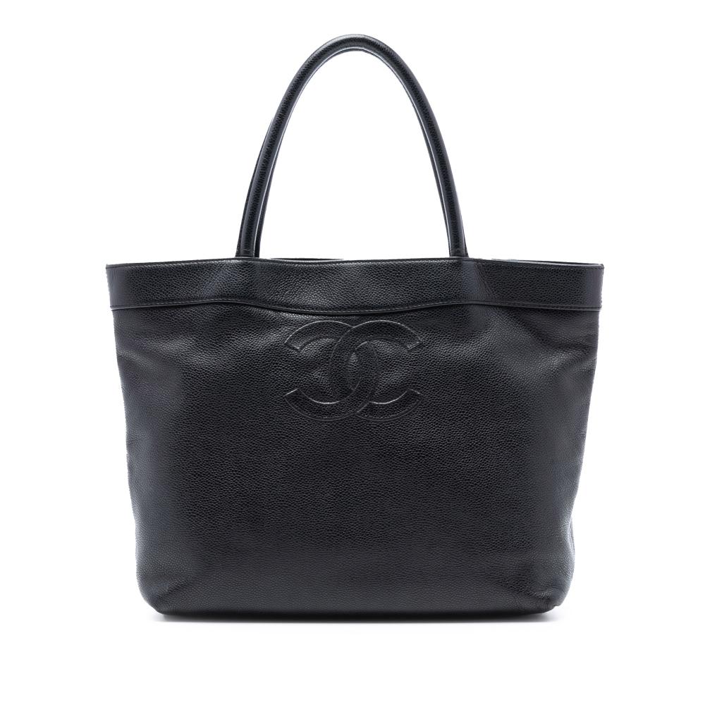 Chanel B Chanel Black Caviar Leather Leather CC Caviar Open Tote Italy