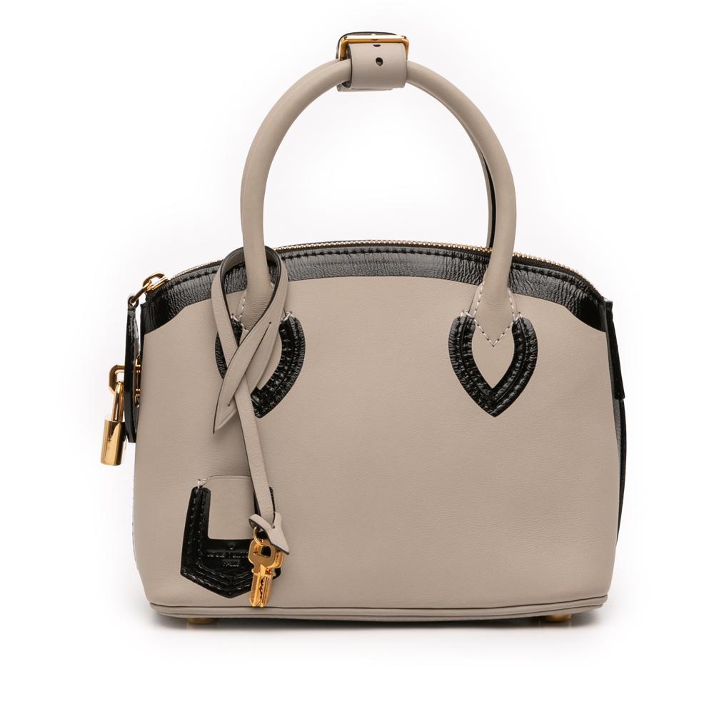 Louis Vuitton AB Louis Vuitton Gray with Black Calf Leather Cuir Obsession Lockit BB France