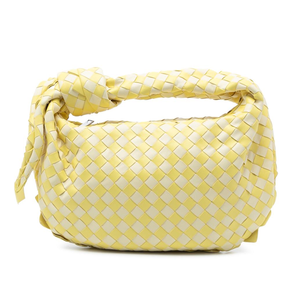 Bottega Veneta AB Bottega Veneta Yellow Nappa Leather Leather Teen Bicolor Nappa Intrecciato Dragon Jodie Italy