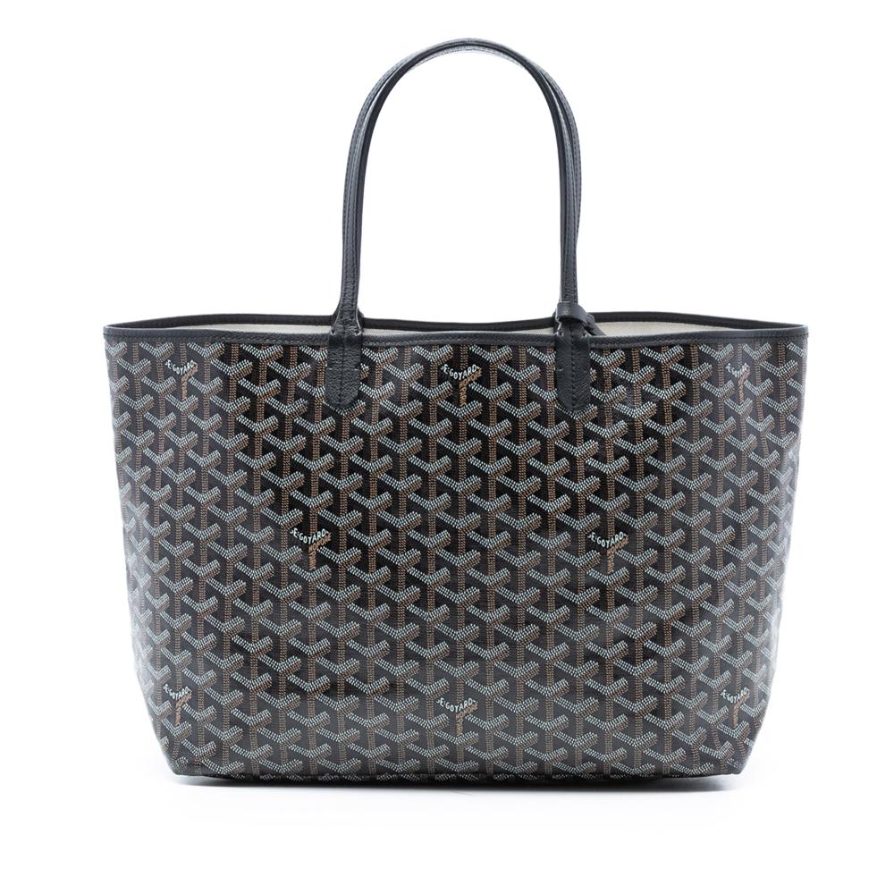 Goyard B Goyard Black Coated Canvas Fabric Goyardine Saint Louis PM France