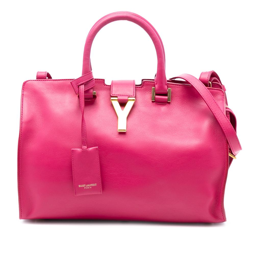 Saint Laurent B Saint Laurent Pink Hot Pink Calf Leather Small skin Cabas Chyc Satchel Italy