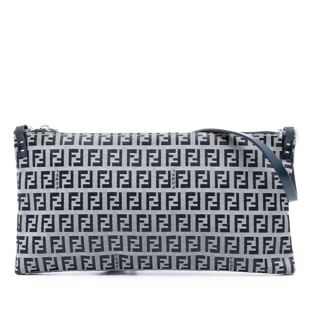 Fendi B Fendi Gray Canvas Fabric Zucchino Crossbody Italy