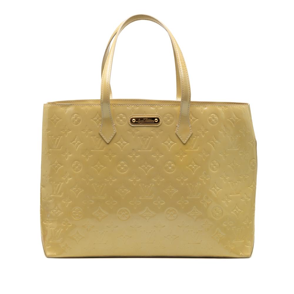 Louis Vuitton B Louis Vuitton Yellow Light Yellow Vernis Leather Leather Monogram Vernis Wilshire MM France