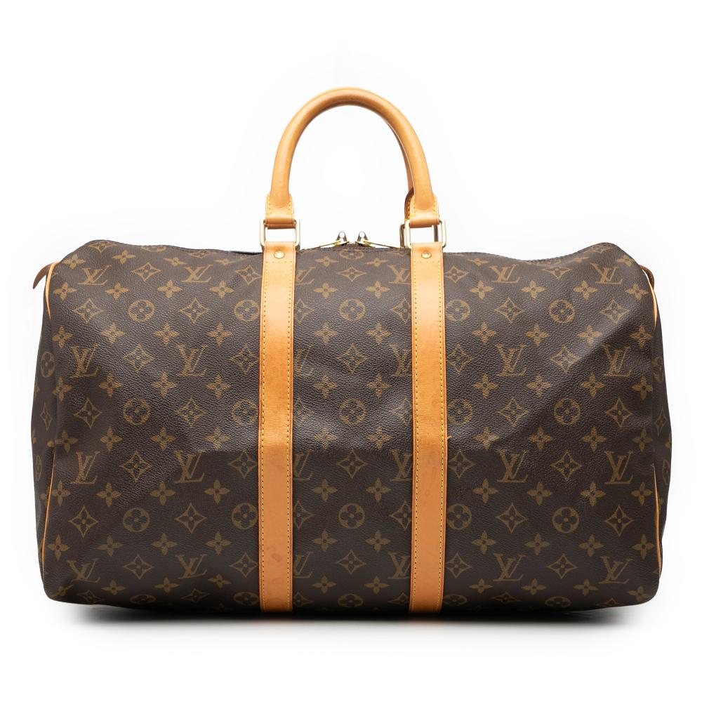 Louis Vuitton B Louis Vuitton Brown Monogram Canvas Fabric Monogram Keepall 45 France
