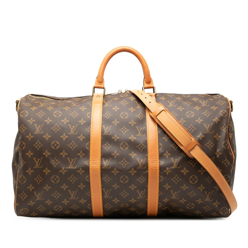 Louis Vuitton B Louis Vuitton Brown Monogram Canvas Fabric Monogram Keepall Bandouliere 50 United States