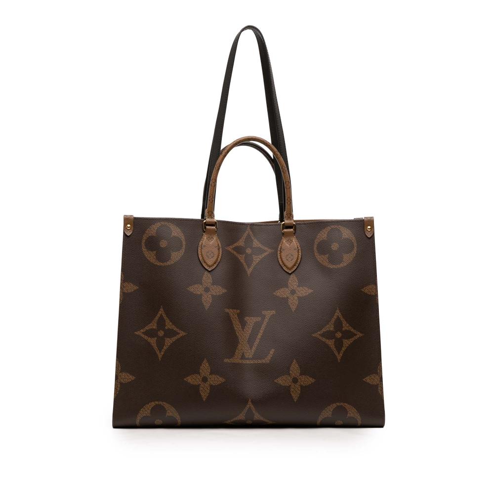 Louis Vuitton AB Louis Vuitton Brown Monogram Canvas Fabric Monogram Reverse Giant OnTheGo GM France
