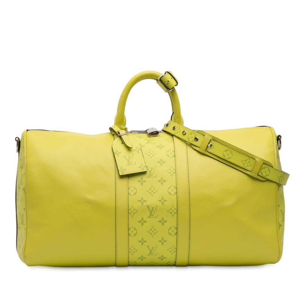 Louis Vuitton B Louis Vuitton Yellow Taiga Leather Leather Taigarama Keepall Bandouliere 50 France